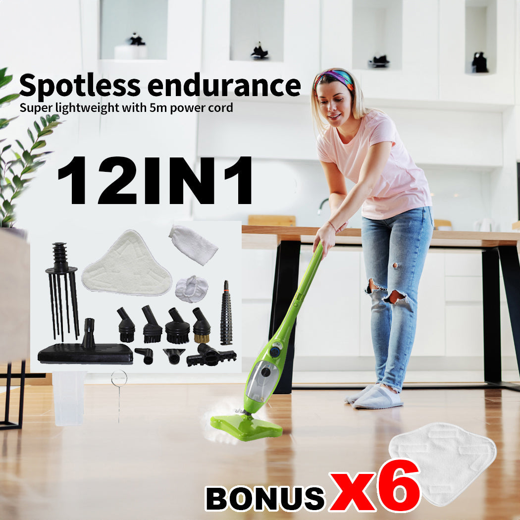 Steam Mop Handheld Carpet Cleaner High Pressure Steamer Floor Cleaning 1300W-0