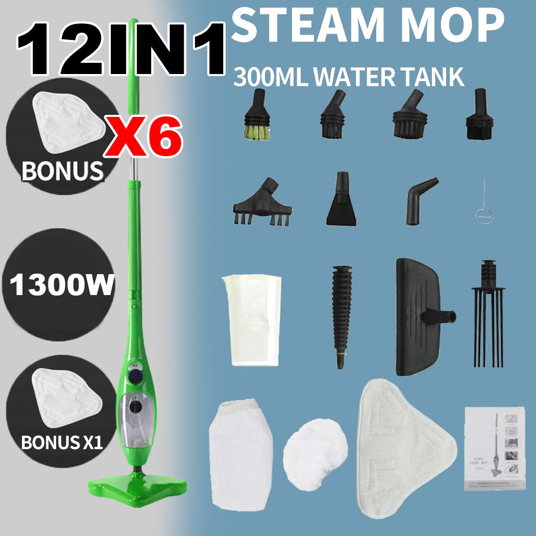 Steam Mop Handheld Carpet Cleaner High Pressure Steamer Floor Cleaning 1300W-1