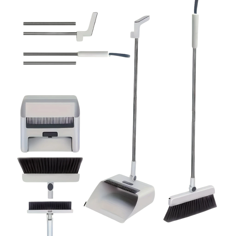 3-in-1 Home Cleaning Kit Broom Dustpan Brush-0