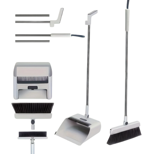 3-in-1 Home Cleaning Kit Broom Dustpan Brush-0